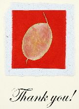 Handmade Thank You card - Red Honesty