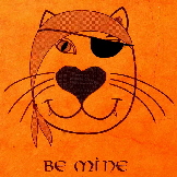 Handmade Valentines cards - Pirate Cat