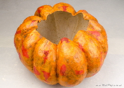Handmade paper pumpkin bowl