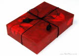 Gift wrapped present in Romantic Red paper
