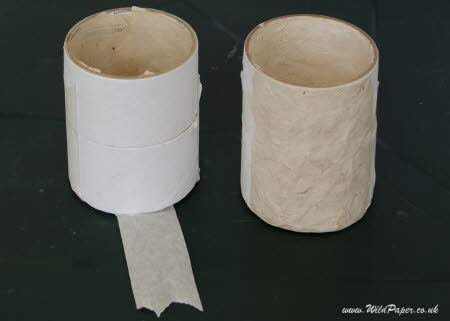 7.Stick handmade paper to outside of pencil holder